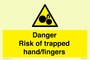 Danger Risk of trapped hand/fingers